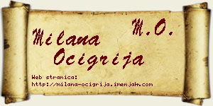 Milana Očigrija vizit kartica